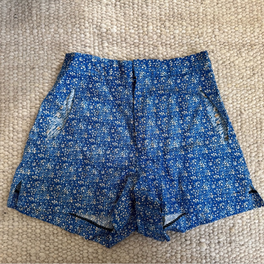 Rachel Comey blue silk/linen hot shorts size 2